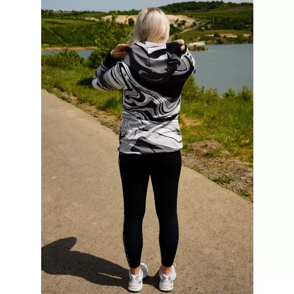  Dámska prémiová funkčná mikina na zips ALTISPORT VOJ/ALW099MI02 ČIERNOBIELY 