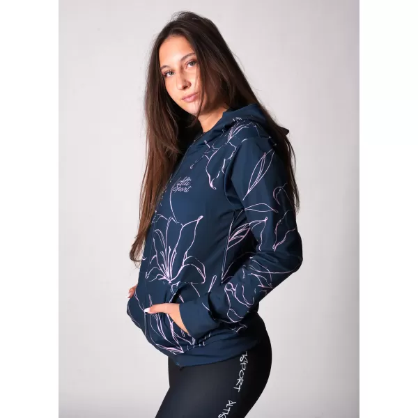  Dámska prémiová funkčná mikina na zips ALTISPORT VOJ/ALW100MI02 TMAVO MODRÁ/RUŽOVÁ 
