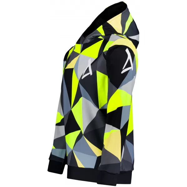  Pánska prémiová funkčná mikina ALTISPORT VOJ/ALM007MI01 ČIERNA/FLUO ŽLTÁ 