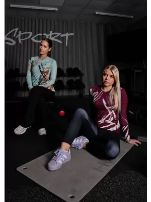 Dámske prémiové funkčné tričko s dlhým rukávom ALTISPORT VOJ/ALW074TR03 ZELENÁ/ORANŽOVÁ