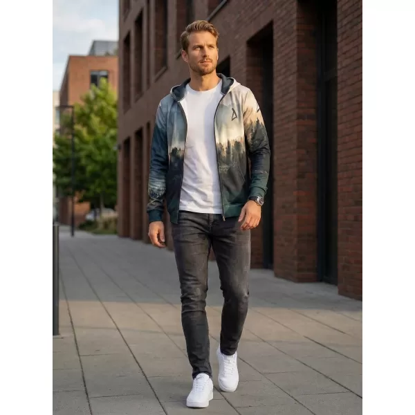 Pánska prémiová funkčná mikina na zips ALTISPORT VOJ/ALM030MI02 LES/ZELEŇ 