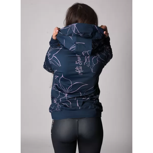  Dámska prémiová funkčná mikina na zips ALTISPORT VOJ/ALW100MI02 TMAVO MODRÁ/RUŽOVÁ 