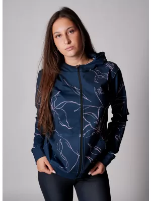 Dámska prémiová funkčná mikina na zips ALTISPORT VOJ/ALW100MI02 TMAVO MODRÁ/RUŽOVÁ