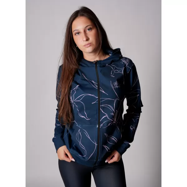  Dámska prémiová funkčná mikina na zips ALTISPORT VOJ/ALW100MI02 TMAVO MODRÁ/RUŽOVÁ 