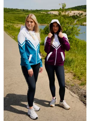 Dámska prémiová funkčná mikina na zips ALTISPORT VOJ/ALW101MI02 BORDOVÁ/BIELA