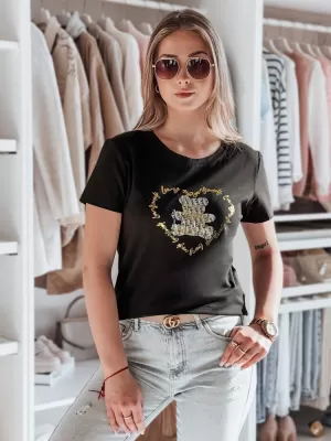 Dámske tričko DSTREET TEDDYCAP RY2746 ČIERNA