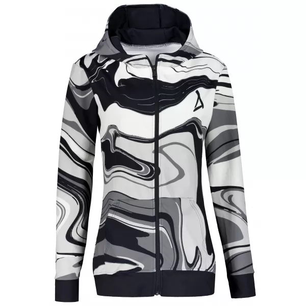  Dámska prémiová funkčná mikina na zips ALTISPORT VOJ/ALW099MI02 ČIERNOBIELY 