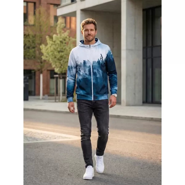  Pánska prémiová funkčná mikina na zips ALTISPORT VOJ/ALM030MI02 LESNÁ/MODRÁ 