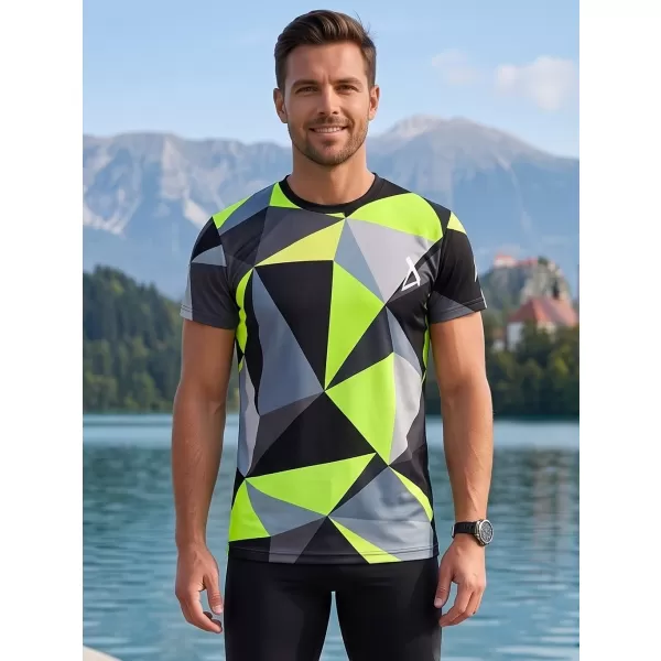  Pánske prémiové plus funkčné tričko ALTISPORT VOJ/ALM007TR02 ČIERNA/FLUO ŽLTÁ 