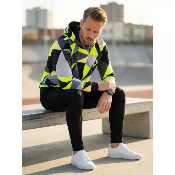  Pánska prémiová funkčná mikina ALTISPORT VOJ/ALM007MI01 ČIERNA/FLUO ŽLTÁ 
