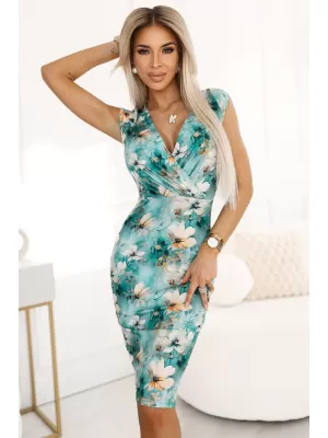 Šaty NUMOCO BOYKA 379-4 BÉŽOVÉ KVETY