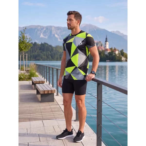  Pánske prémiové plus funkčné tričko ALTISPORT VOJ/ALM007TR02 ČIERNA/FLUO ŽLTÁ 