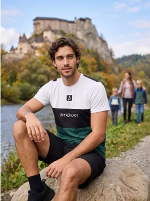 Pánske prémiové plus funkčné tričko ALTISPORT VOJ/ALM051TR02 BIELA ZELENÁ