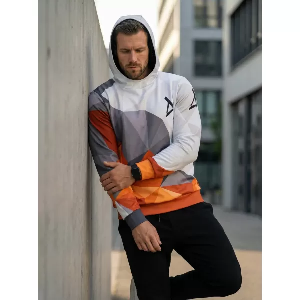  Pánska prémiová funkčná mikina ALTISPORT VOJ/ALM007MI01 ORANŽOVÁ/ŠEDÁ 