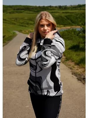 Dámska prémiová funkčná mikina na zips ALTISPORT VOJ/ALW099MI02 ČIERNOBIELY