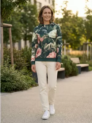 Dámska prémiová funkčná mikina ALTISPORT VOJ/ALW097MI01 RUŽOVÉ KVETY