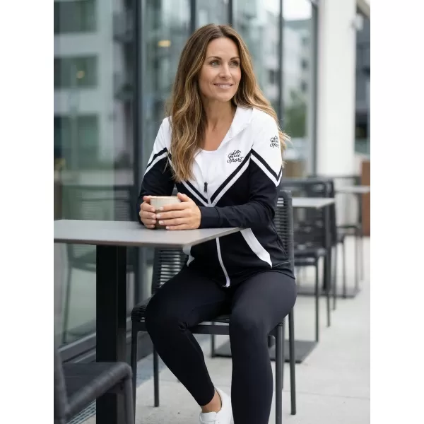  Dámska prémiová funkčná mikina na zips ALTISPORT VOJ/ALW101MI02 ČIERNOBIELY 
