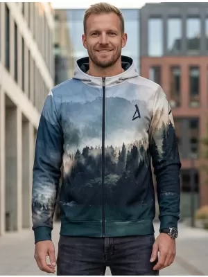 Pánska prémiová funkčná mikina na zips ALTISPORT VOJ/ALM030MI02 LES/ZELEŇ