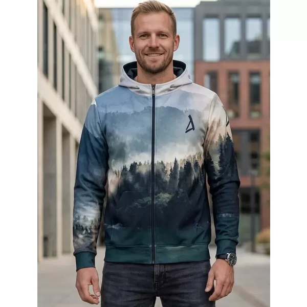  Pánska prémiová funkčná mikina na zips ALTISPORT VOJ/ALM030MI02 LES/ZELEŇ 