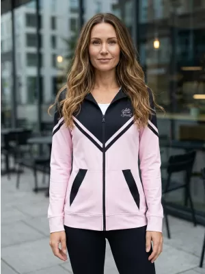 Dámska prémiová funkčná mikina na zips ALTISPORT VOJ/ALW101MI02 RUŽOVÁ/ČIERNA