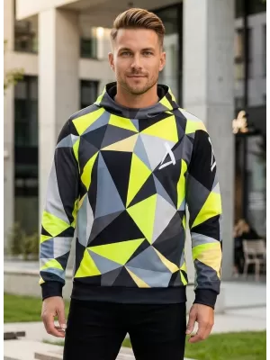 Pánska prémiová funkčná mikina ALTISPORT VOJ/ALM007MI01 ČIERNA/FLUO ŽLTÁ