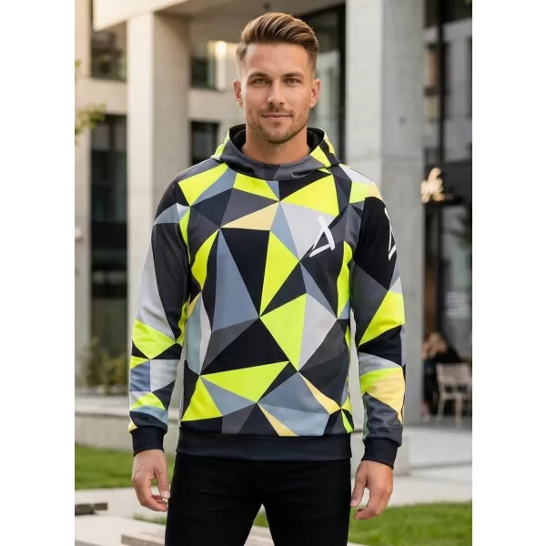  Pánska prémiová funkčná mikina ALTISPORT VOJ/ALM007MI01 ČIERNA/FLUO ŽLTÁ 
