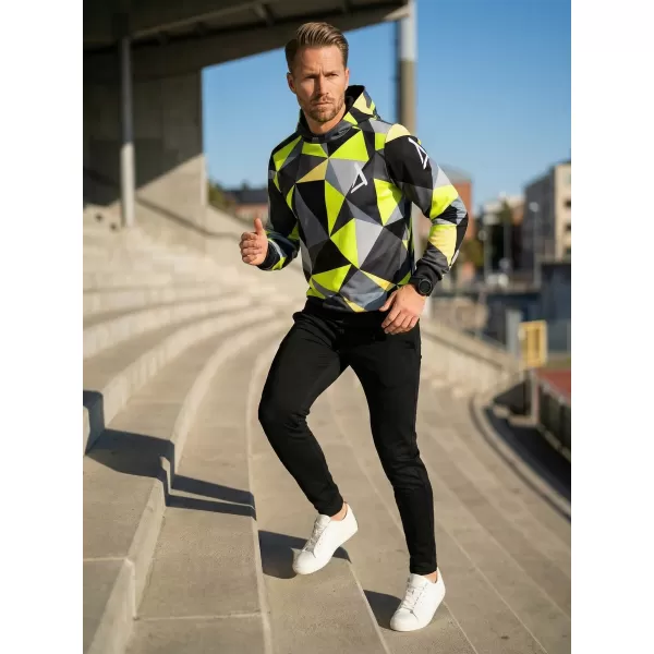  Pánska prémiová funkčná mikina ALTISPORT VOJ/ALM007MI01 ČIERNA/FLUO ŽLTÁ 
