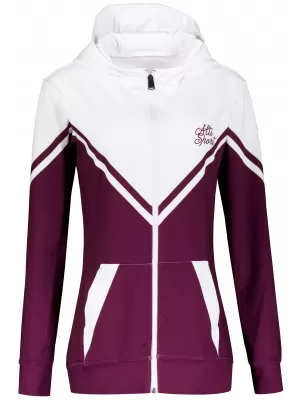 Dámska prémiová funkčná mikina na zips ALTISPORT VOJ/ALW101MI02 BORDOVÁ/BIELA