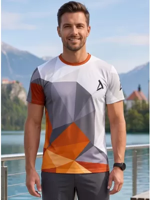 Pánske prémiové plus funkčné tričko ALTISPORT VOJ/ALM007TR02 ORANŽOVÁ/ŠEDÁ