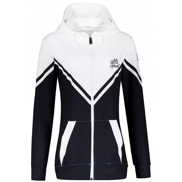  Dámska prémiová funkčná mikina na zips ALTISPORT VOJ/ALW101MI02 ČIERNOBIELY 