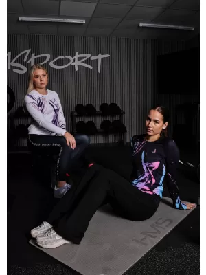 Dámske prémiové funkčné tričko s dlhým rukávom ALTISPORT VOJ/ALW074TR03 BIELA/FIALOVÁ