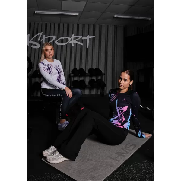 Dámske prémiové funkčné tričko s dlhým rukávom ALTISPORT VOJ/ALW074TR03 BIELA/FIALOVÁ 