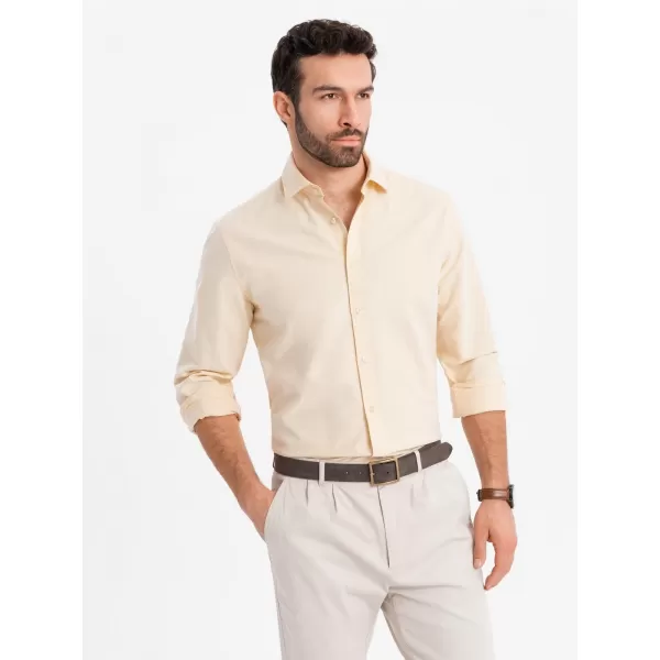  Pánska košeľa OMBRE OM-SHOS-0183 JASNE ŽLTÁ 
