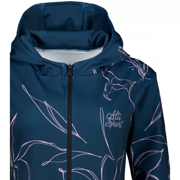 Dámska prémiová funkčná mikina na zips ALTISPORT VOJ/ALW100MI02 TMAVO MODRÁ/RUŽOVÁ 