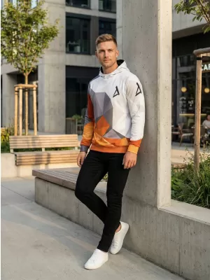 Pánska prémiová funkčná mikina ALTISPORT VOJ/ALM007MI01 ORANŽOVÁ/ŠEDÁ
