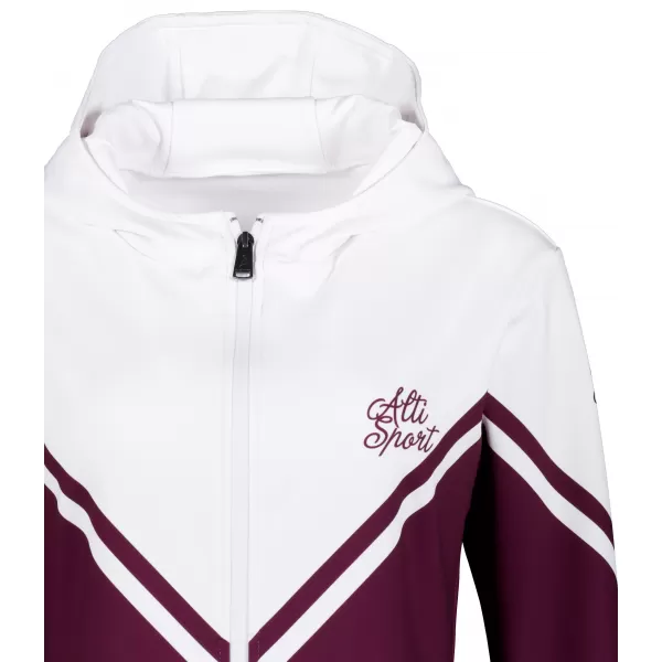  Dámska prémiová funkčná mikina na zips ALTISPORT VOJ/ALW101MI02 BORDOVÁ/BIELA 