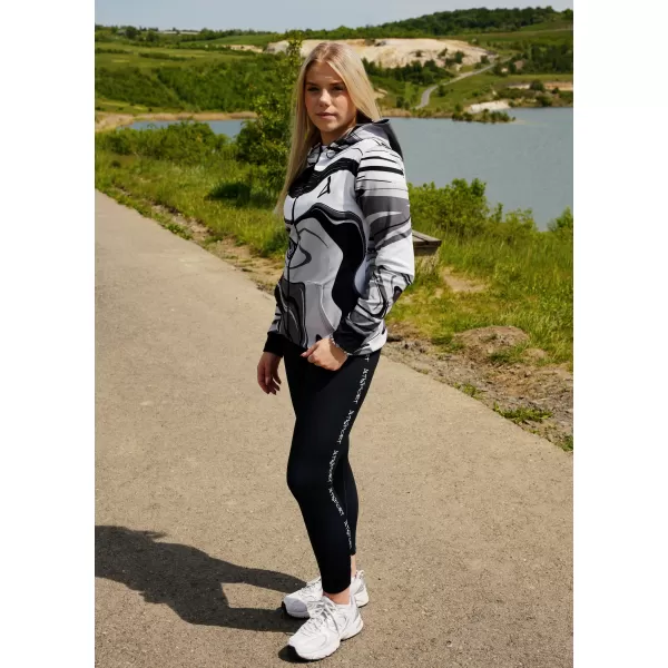  Dámska prémiová funkčná mikina na zips ALTISPORT VOJ/ALW099MI02 ČIERNOBIELY 