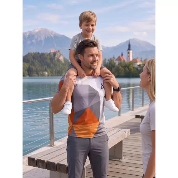  Pánske prémiové plus funkčné tričko ALTISPORT VOJ/ALM007TR02 ORANŽOVÁ/ŠEDÁ 