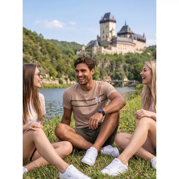  Pánske tričko ALTISPORT EBEN BÉŽOVÁ 