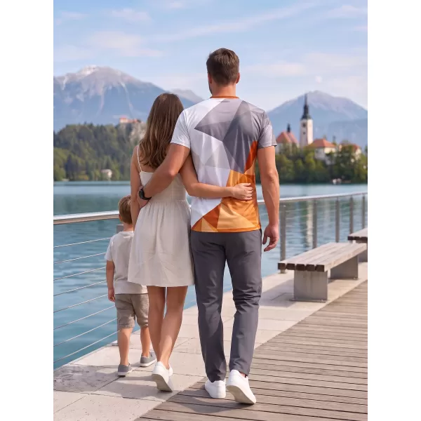  Pánske prémiové plus funkčné tričko ALTISPORT VOJ/ALM007TR02 ORANŽOVÁ/ŠEDÁ 