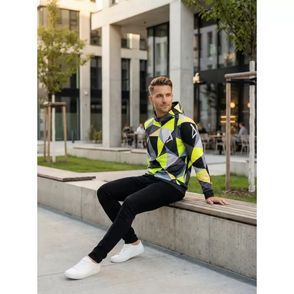  Pánska prémiová funkčná mikina ALTISPORT VOJ/ALM007MI01 ČIERNA/FLUO ŽLTÁ 