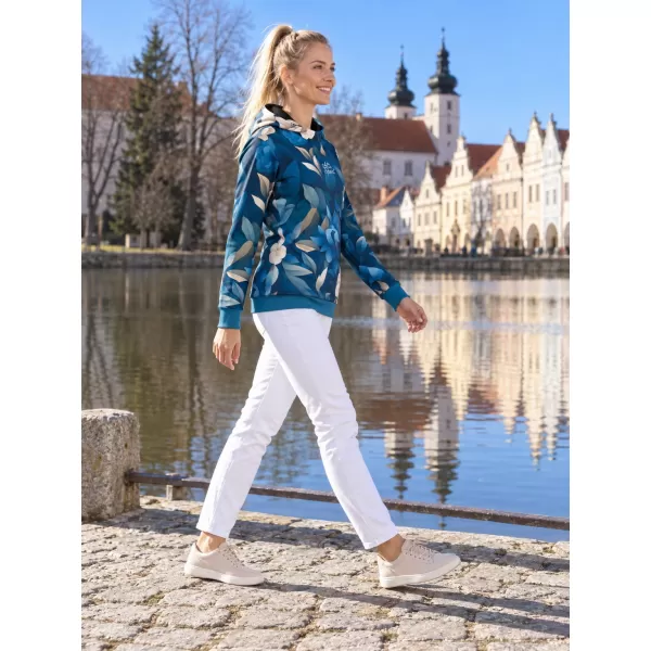  Dámska prémiová funkčná mikina ALTISPORT VOJ/ALW097MI01 MODRÉ KVETY 