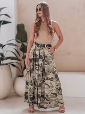 Dámske nohavice DSTREET FLOWES UY2562 SVETLO ZELENÁ