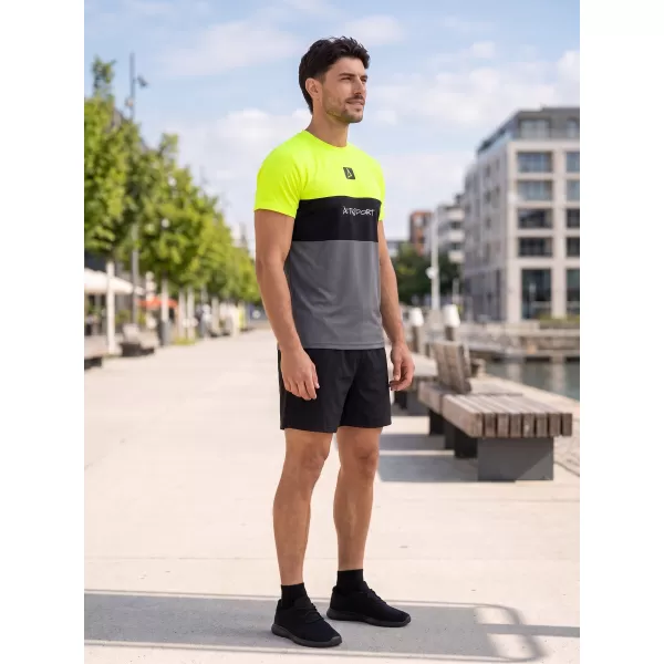  Pánske prémiové plus funkčné tričko ALTISPORT VOJ/ALM051TR02 NEÓNOVO-ŽLTÉ 