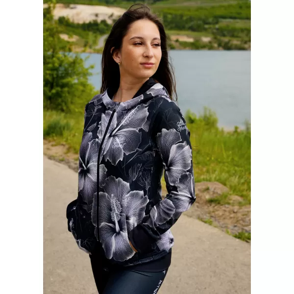  Dámska prémiová funkčná mikina na zips ALTISPORT VOJ/ALW102MI02 ČIERNOBIELY 