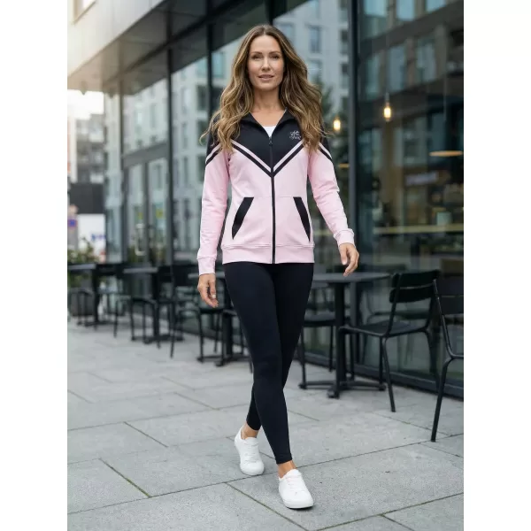  Dámska prémiová funkčná mikina na zips ALTISPORT VOJ/ALW101MI02 RUŽOVÁ/ČIERNA 