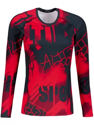 Dámske prémiové funkčné tričko s dlhým rukávom ALTISPORT VOJ/ALW076TR03 ČERVENÁ A ČIERNA