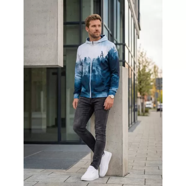  Pánska prémiová funkčná mikina na zips ALTISPORT VOJ/ALM030MI02 LESNÁ/MODRÁ 
