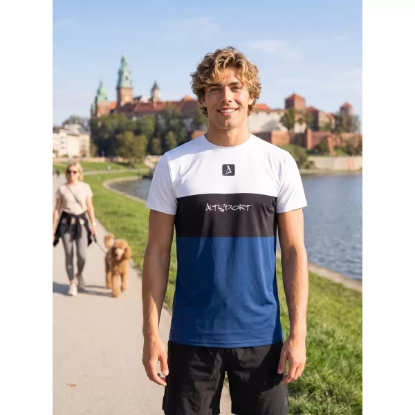  Pánske prémiové plus funkčné tričko ALTISPORT VOJ/ALM051TR02 BIELA MODRÁ 
