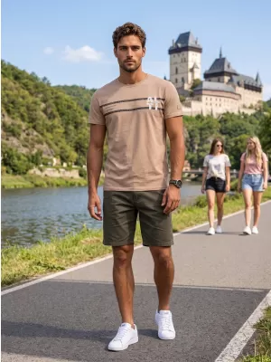 Pánske tričko ALTISPORT EBEN BÉŽOVÁ